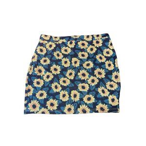 PINS AND NEEDLES Women's Size Medium Sunflower Print Pull On Skirt Retail $49
